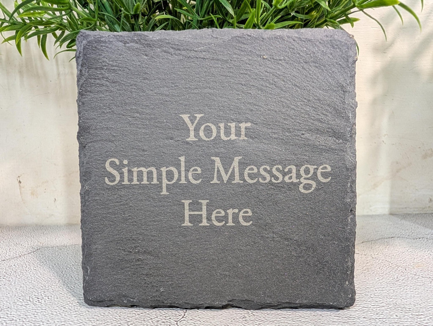 Personalised Slate Coaster – Custom Engraved Slate Drink Coaster, Eco Gift, Plastic - Free Packaging, Handmade in Wales - CherryGroveCraft