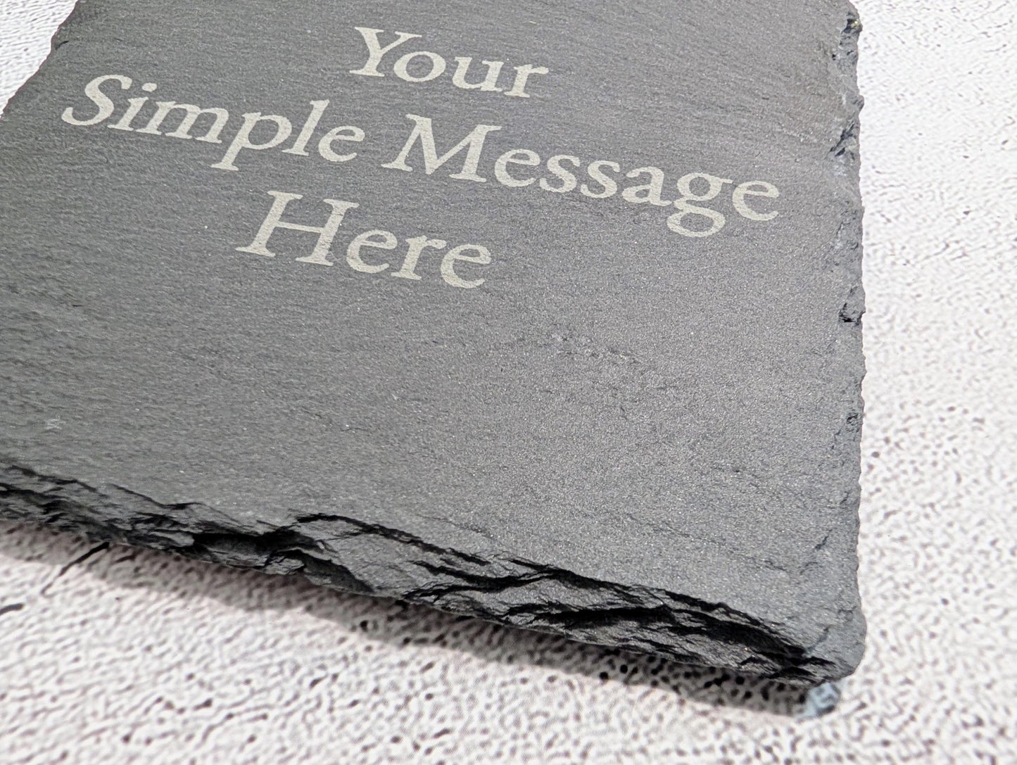 Personalised Slate Coaster – Custom Engraved Slate Drink Coaster, Eco Gift, Plastic - Free Packaging, Handmade in Wales - CherryGroveCraft