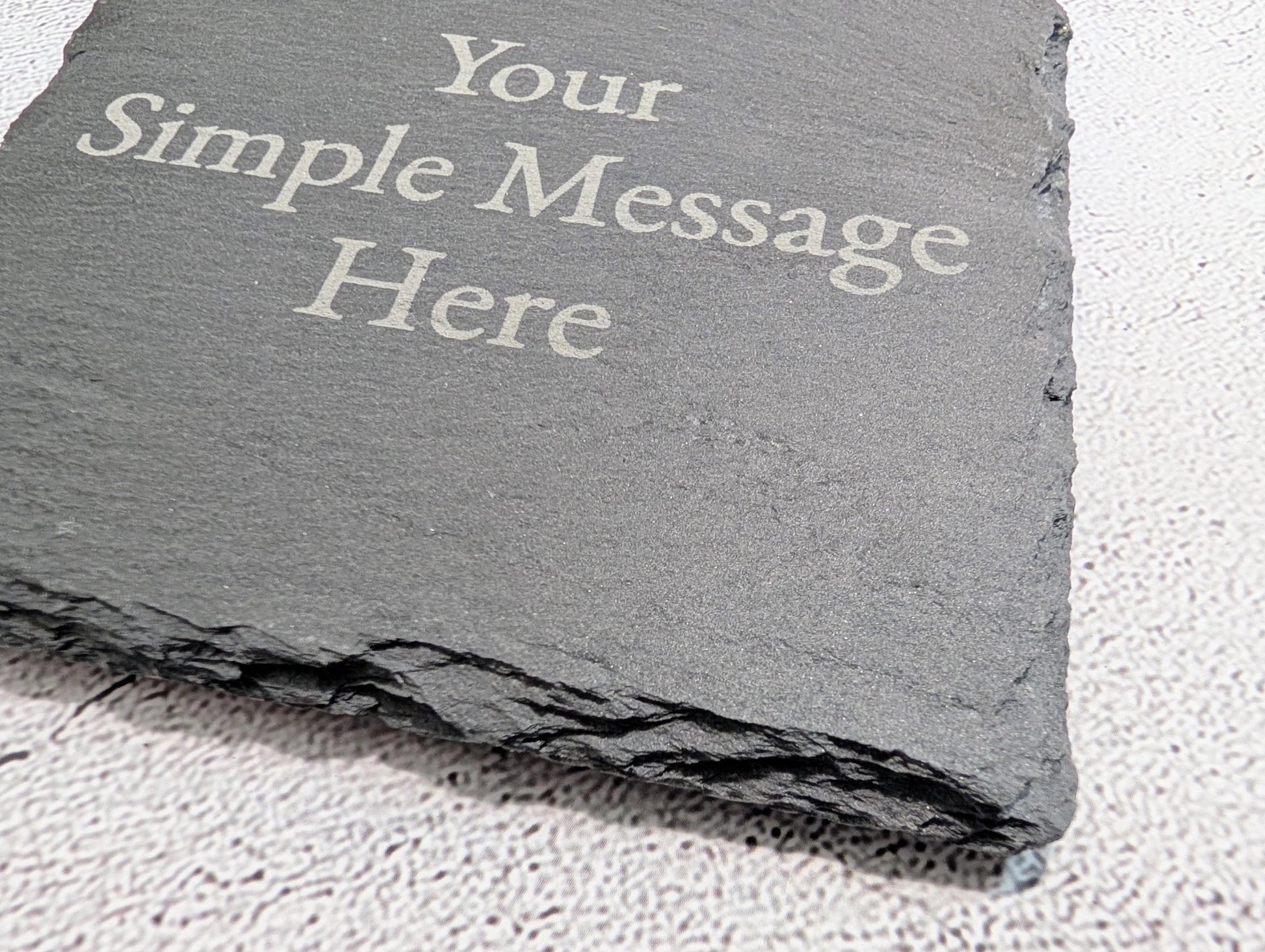 Personalised Slate Coaster – Custom Engraved Slate Drink Coaster, Eco Gift, Plastic - Free Packaging, Handmade in Wales - CherryGroveCraft