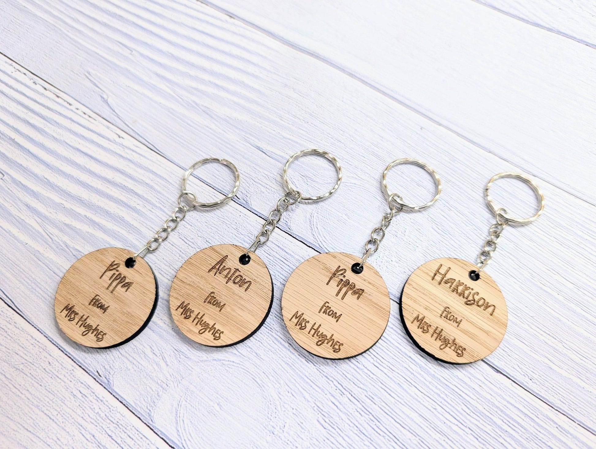 Personalised Student Keyrings | Oak School Key Chains | Gifts For Students | Gifts from Teacher, End of Term, End-of-Year, Custom Names - CherryGroveCraft