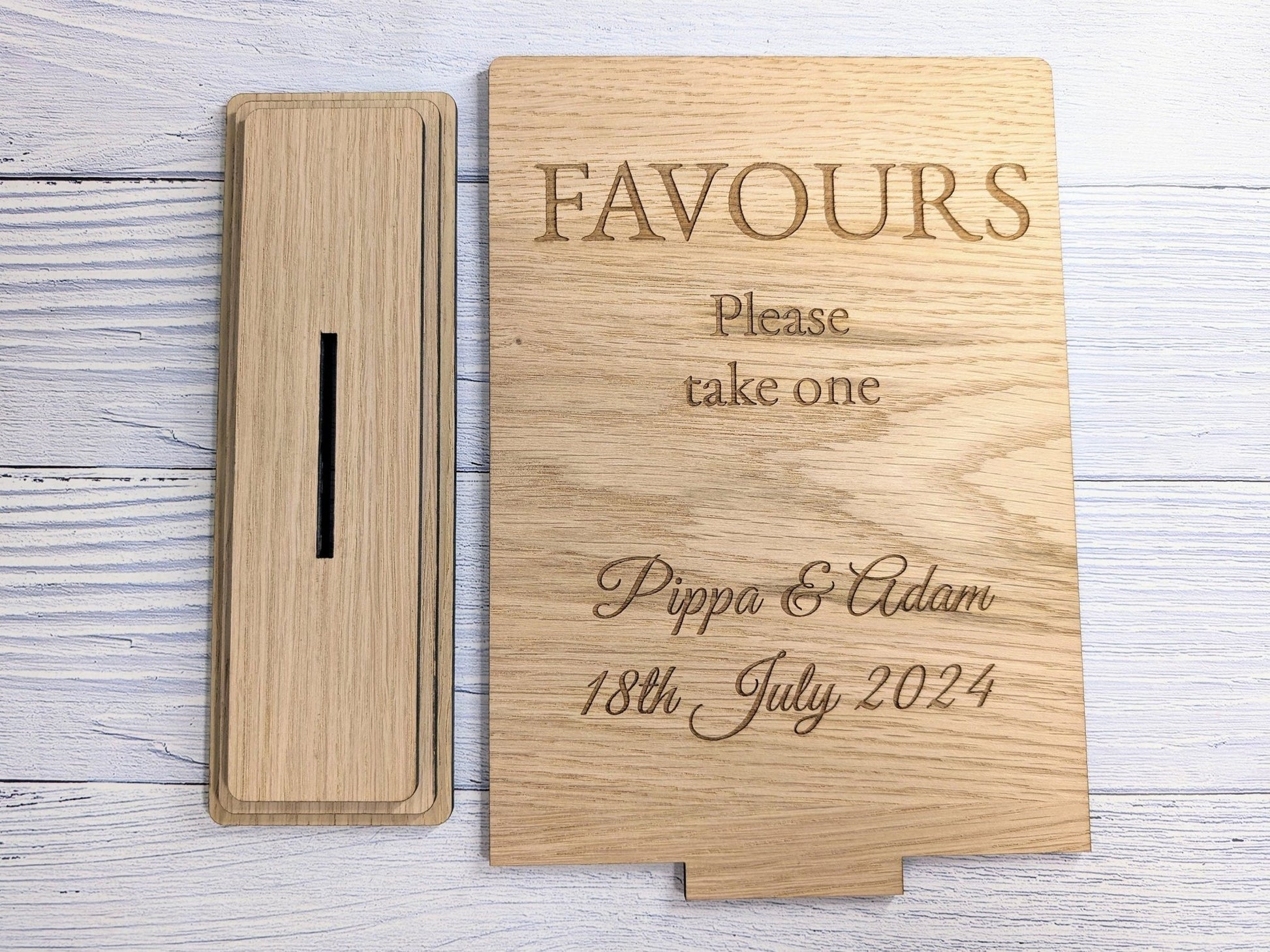 Personalised Wedding XL Table XL Sign 'Favours - Please Take One' - Custom Couples' Name, Date, Wooden Sign, Couples, Venue Planners - CherryGroveCraft