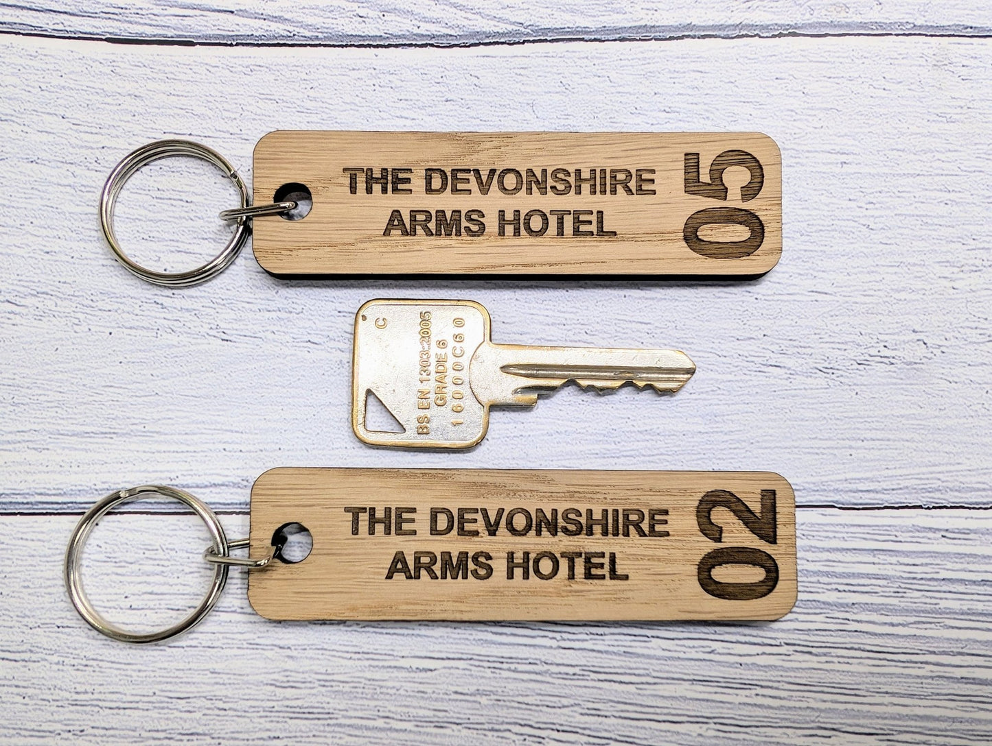 Double-sided hotel room keyrings — for guest houses and B&Bs