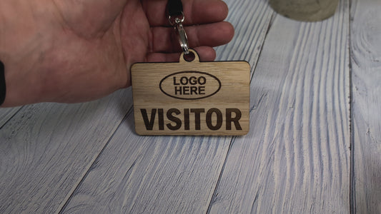 Wooden Visitor & Contractor Passes | Oak | Eco Lanyards | Reusable