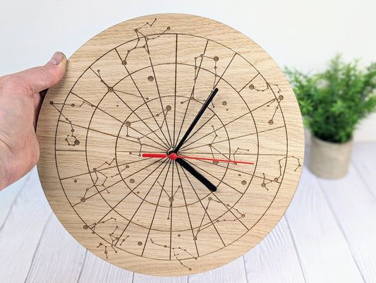 Starry Sky Constellation Wooden Clock - Astronomical Clock - CherryGroveCraft