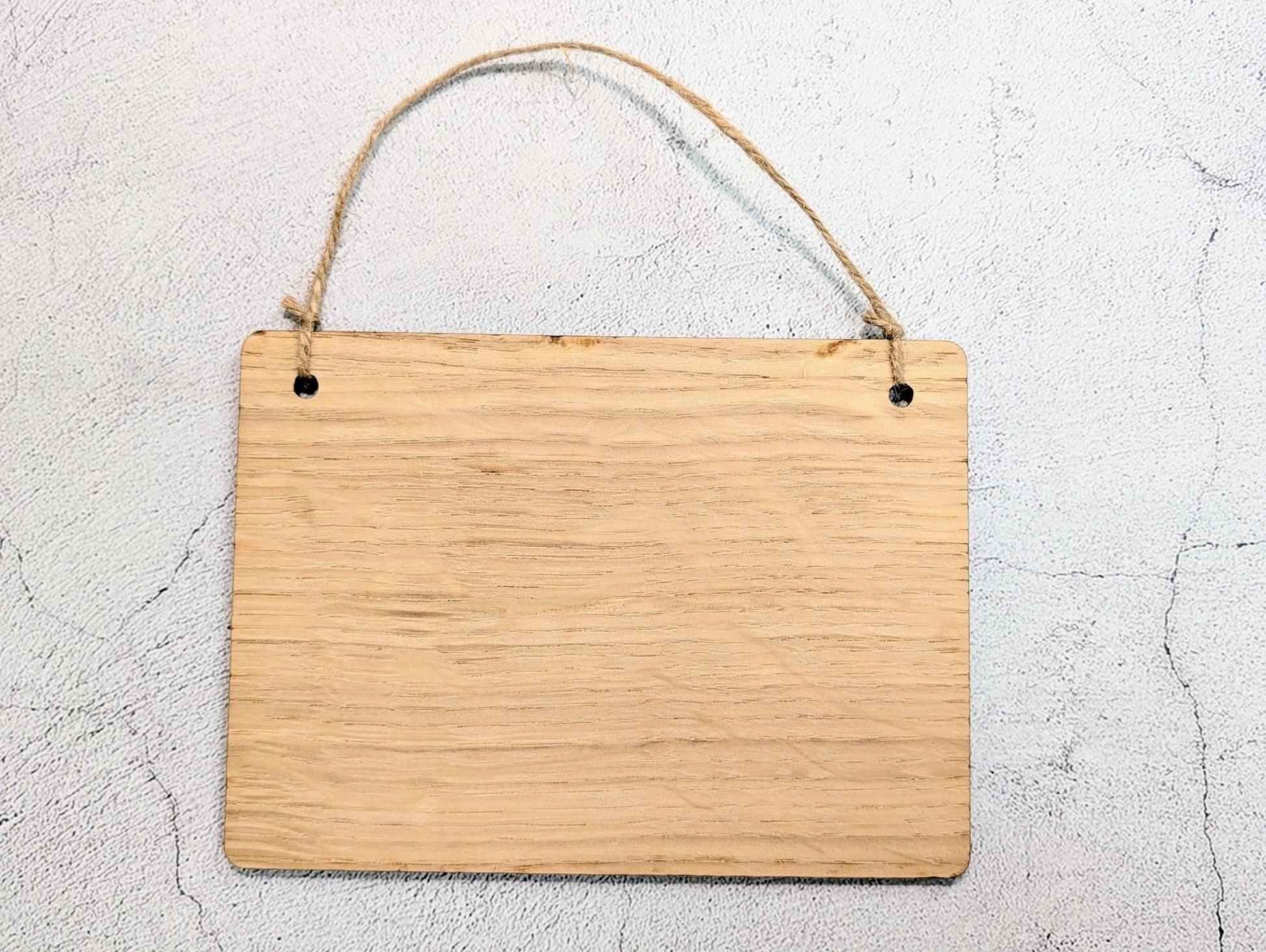 Uneven Surface Take Care Sign – Oak Veneered Wooden Hanging Sign, Personalised Text Option, Handmade in Wales, Eco Packaging - 4 Sizes - CherryGroveCraft