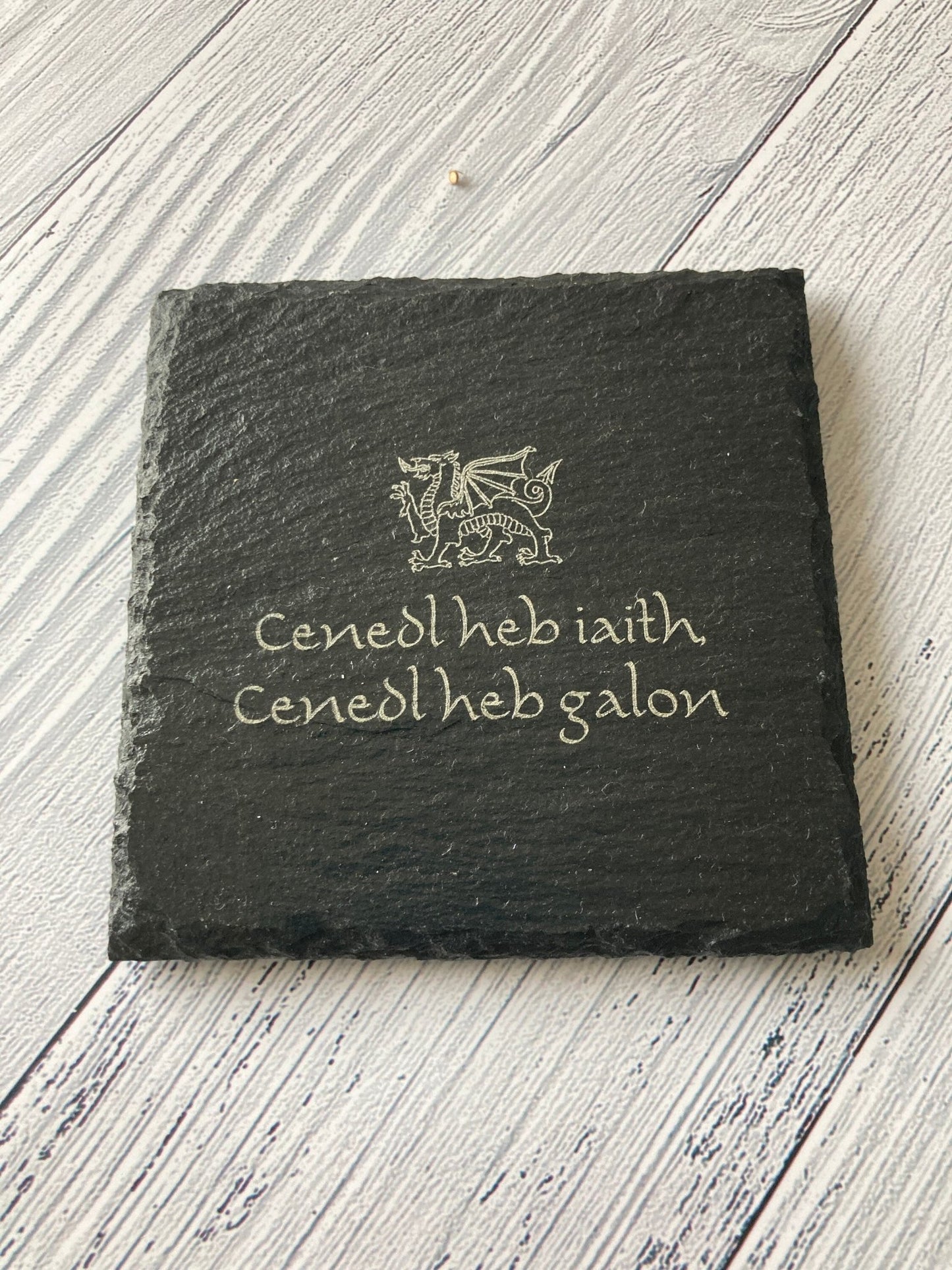 Welsh Slate Coasters | Welsh Language Gift | Welsh Proverbs - CherryGroveCraft