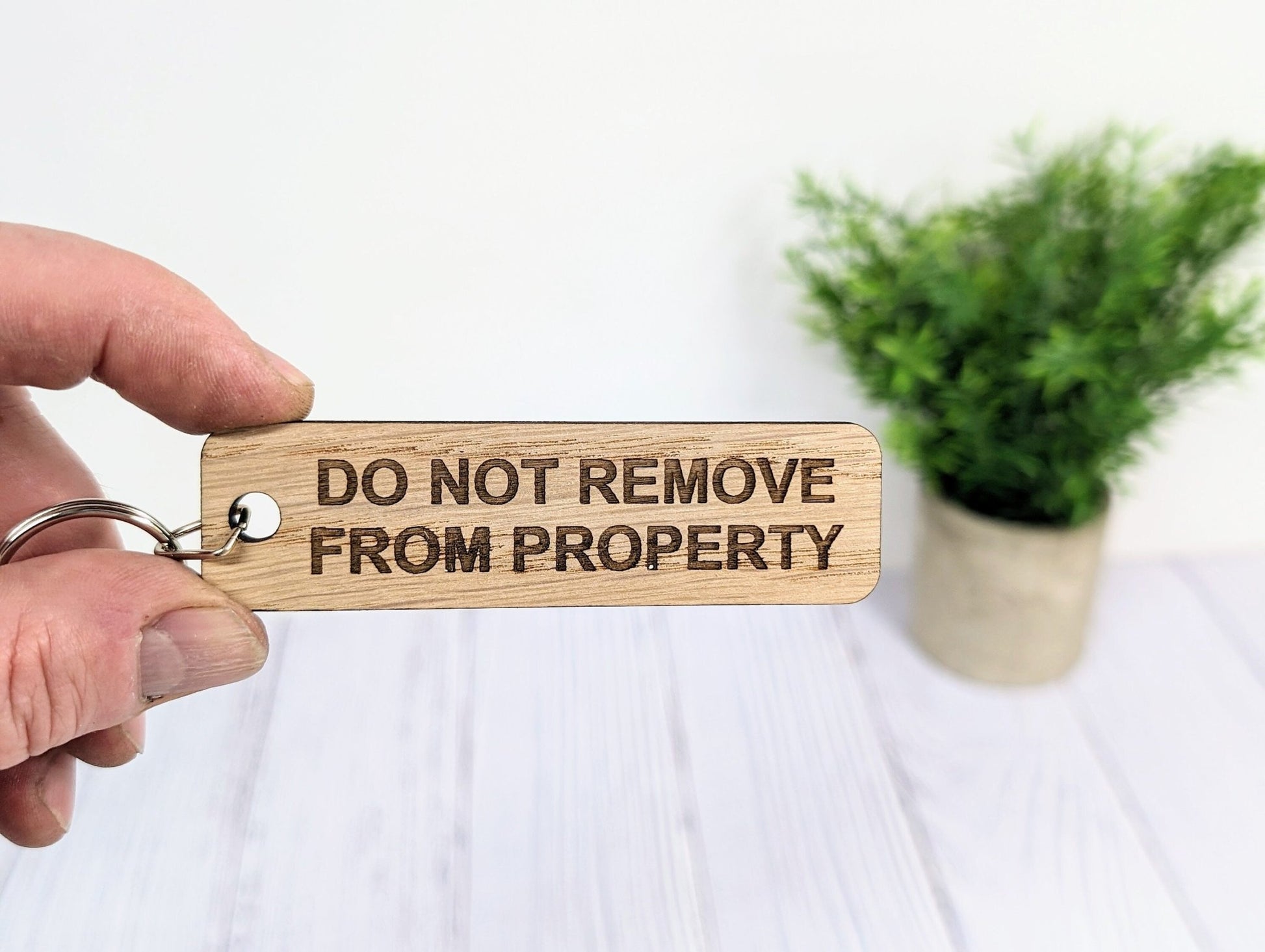Wooden Keyring "Do Not Remove From Property" - Ideal for Airbnb, Home Rentals, Offices - CherryGroveCraft