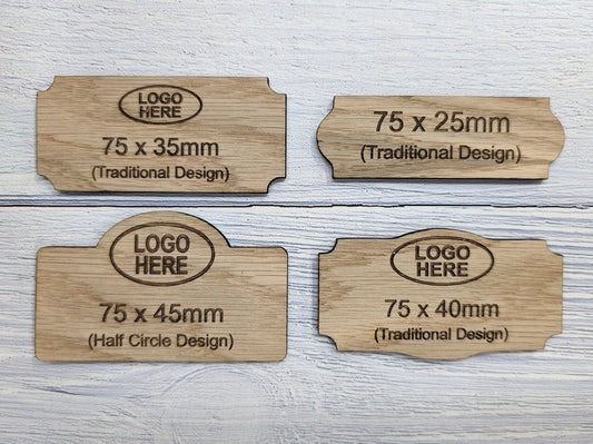 Wooden Shaped Name Badges, Multiple Sizes/Attachments - CherryGroveCraft