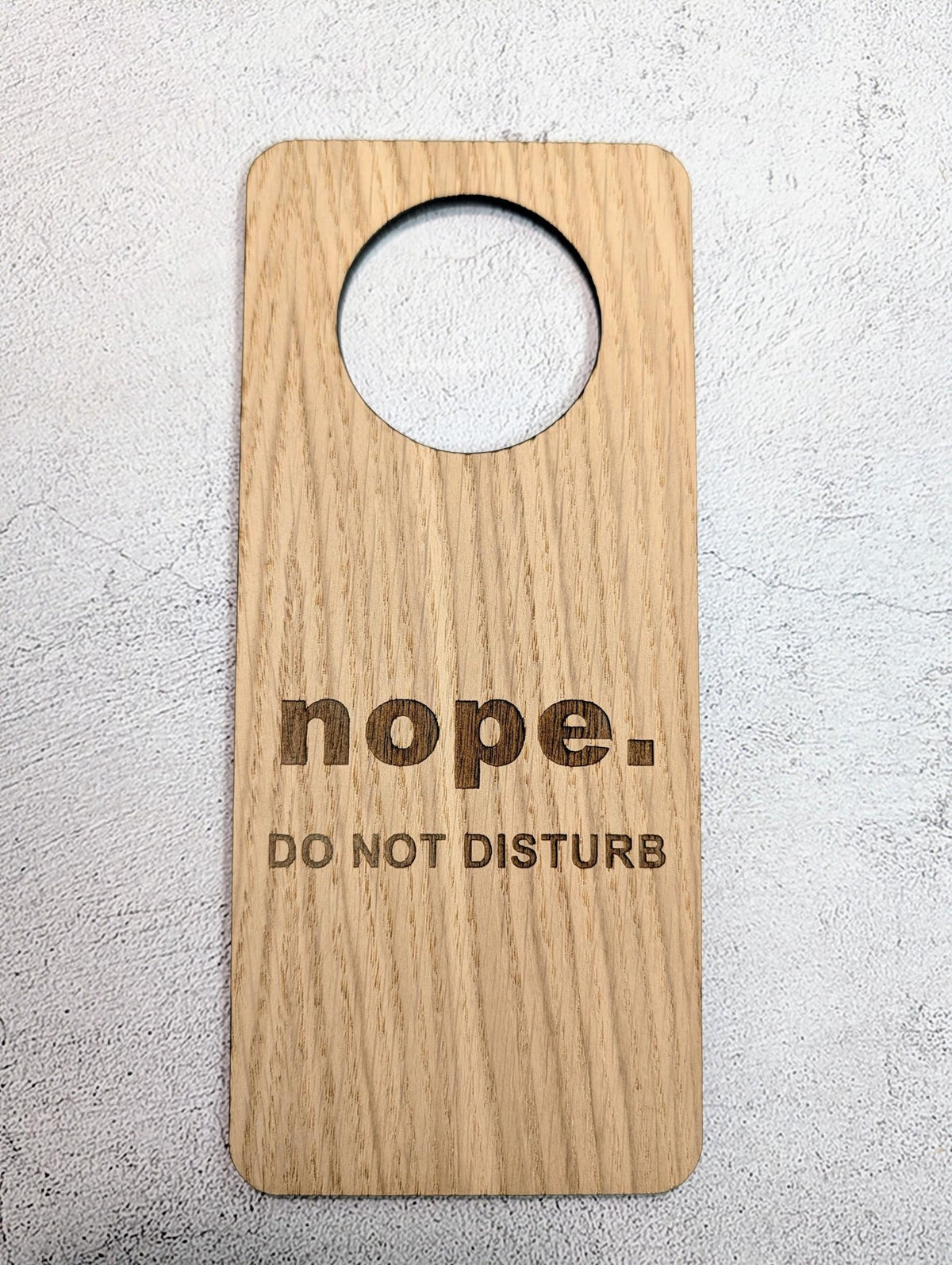 Yep / Nope door hanger, 210x89mm — made to order in North Wales