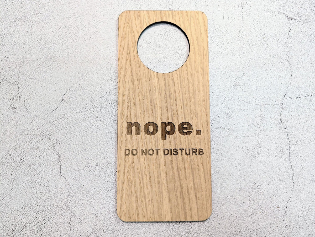 Yep / Nope double-sided door hanger — FSC-certified oak veneered MDF