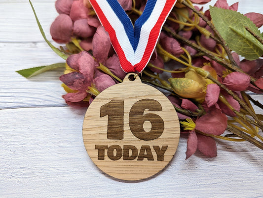 16 Today Birthday Medal - Commemorate Your Milestone 16th Birthday - Eco-Friendly Keepsake - Perfect for Celebrations - CherryGroveCraft