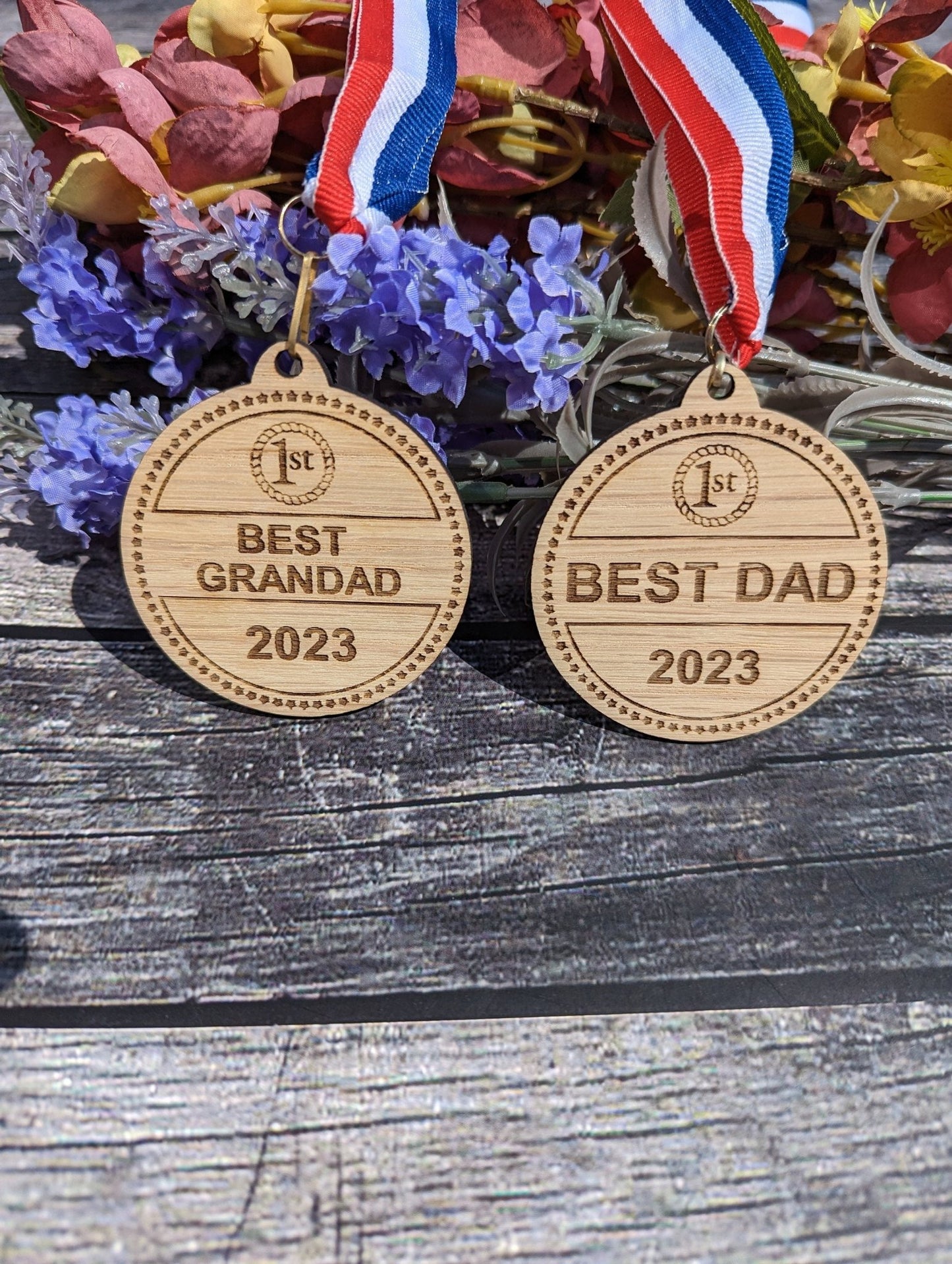 Best Dad & Best Grandad Medals with Welsh Dragon - Meaningful Gifts, Birthday Gift, Father's Day Gift - CherryGroveCraft