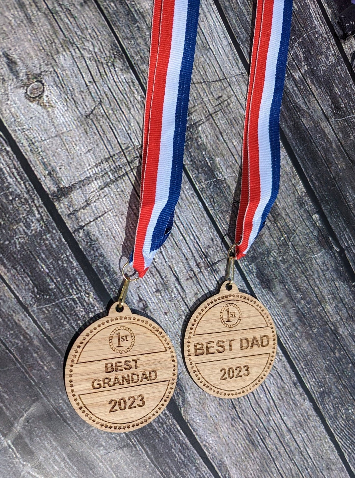 Best Dad & Best Grandad Medals with Welsh Dragon - Meaningful Gifts, Birthday Gift, Father's Day Gift - CherryGroveCraft