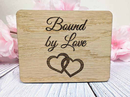 Bound By Love - Wooden Fridge Magnet with Interlocking Hearts - Romantic Gift - CherryGroveCraft