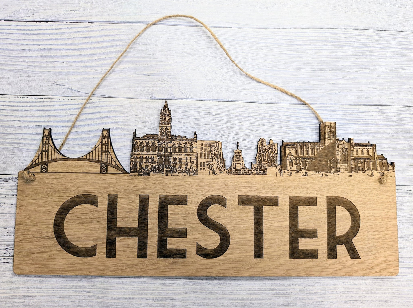 Chester City Wooden Sign – Iconic Landmarks Design - CherryGroveCraft