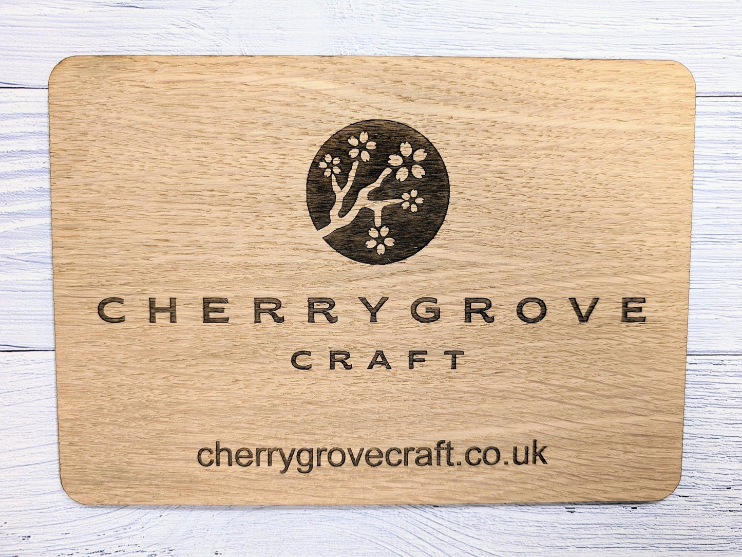 Custom Logo Display Wooden Sign with Optional Stand - CherryGroveCraft