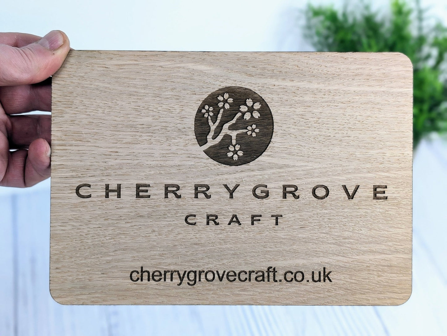 Custom Logo Display Wooden Sign with Optional Stand - CherryGroveCraft
