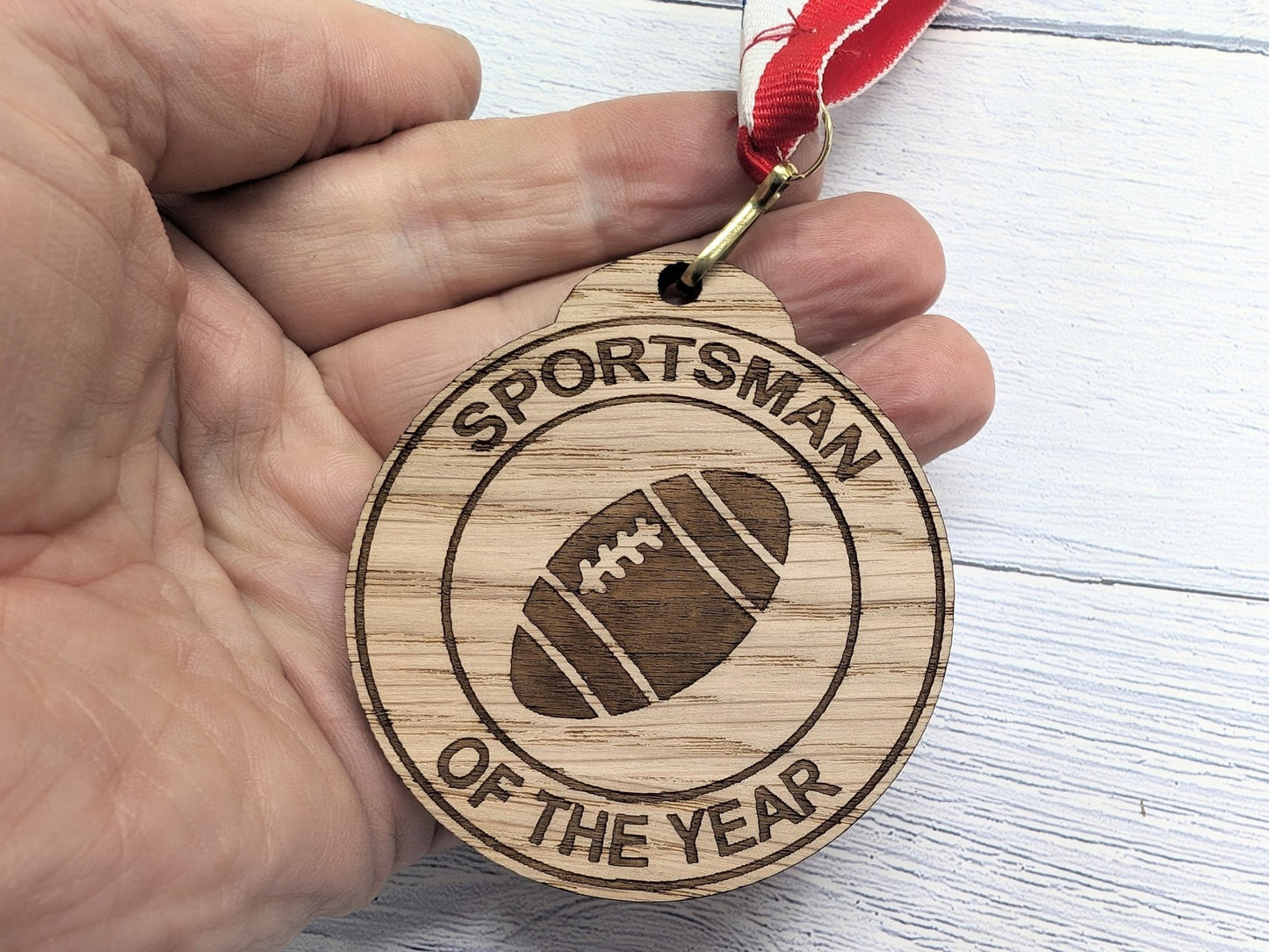 Custom Rugby-Themed Wooden Medals - Personalised Sports Awards for Teams and Clubs - CherryGroveCraft