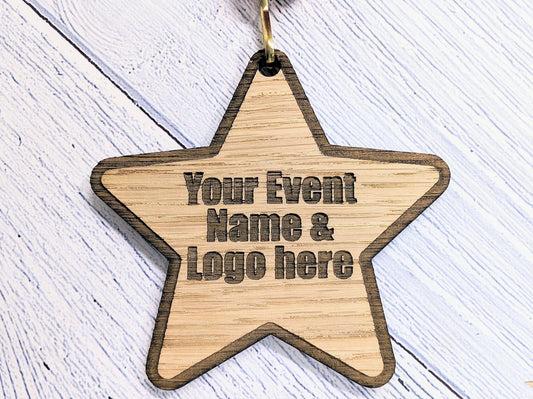 Custom Star-Shaped Wooden Medals - Personalised for Events & Organisations | Bulk Discounts, Participation Awards, Handcrafted - CherryGroveCraft