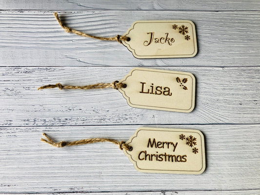 Custom Wooden Christmas Gift Tags - Personalised Joy for Every Package! - CherryGroveCraft