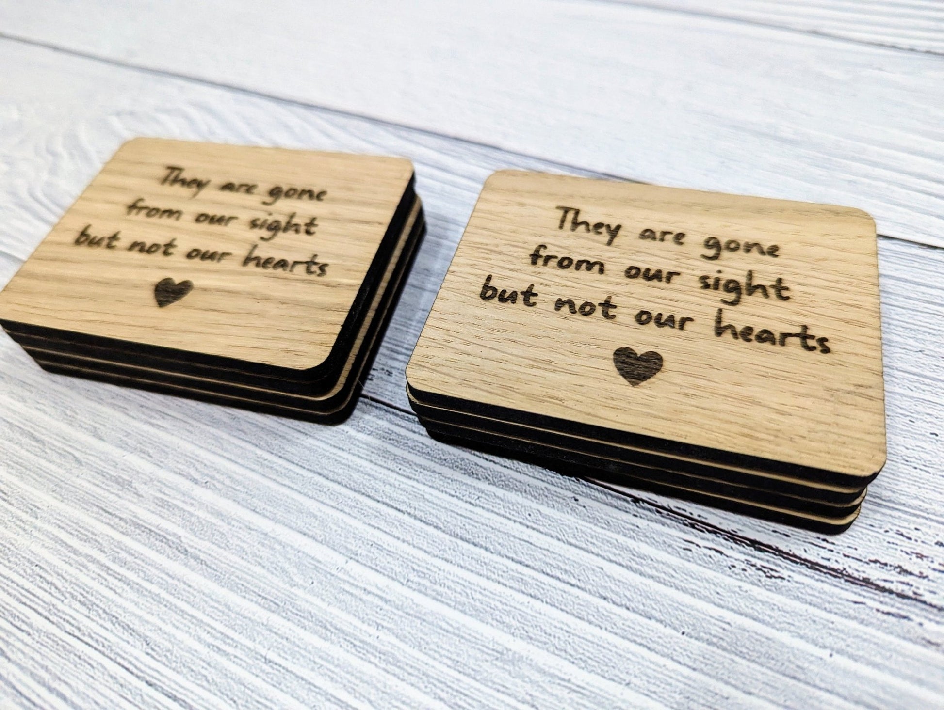 Custom Wooden Memory Magnets: In Loving Memory - Sustainable Birch Tribute Tokens - Personalised Remembrance - Heartfelt Sympathy Gift - CherryGroveCraft