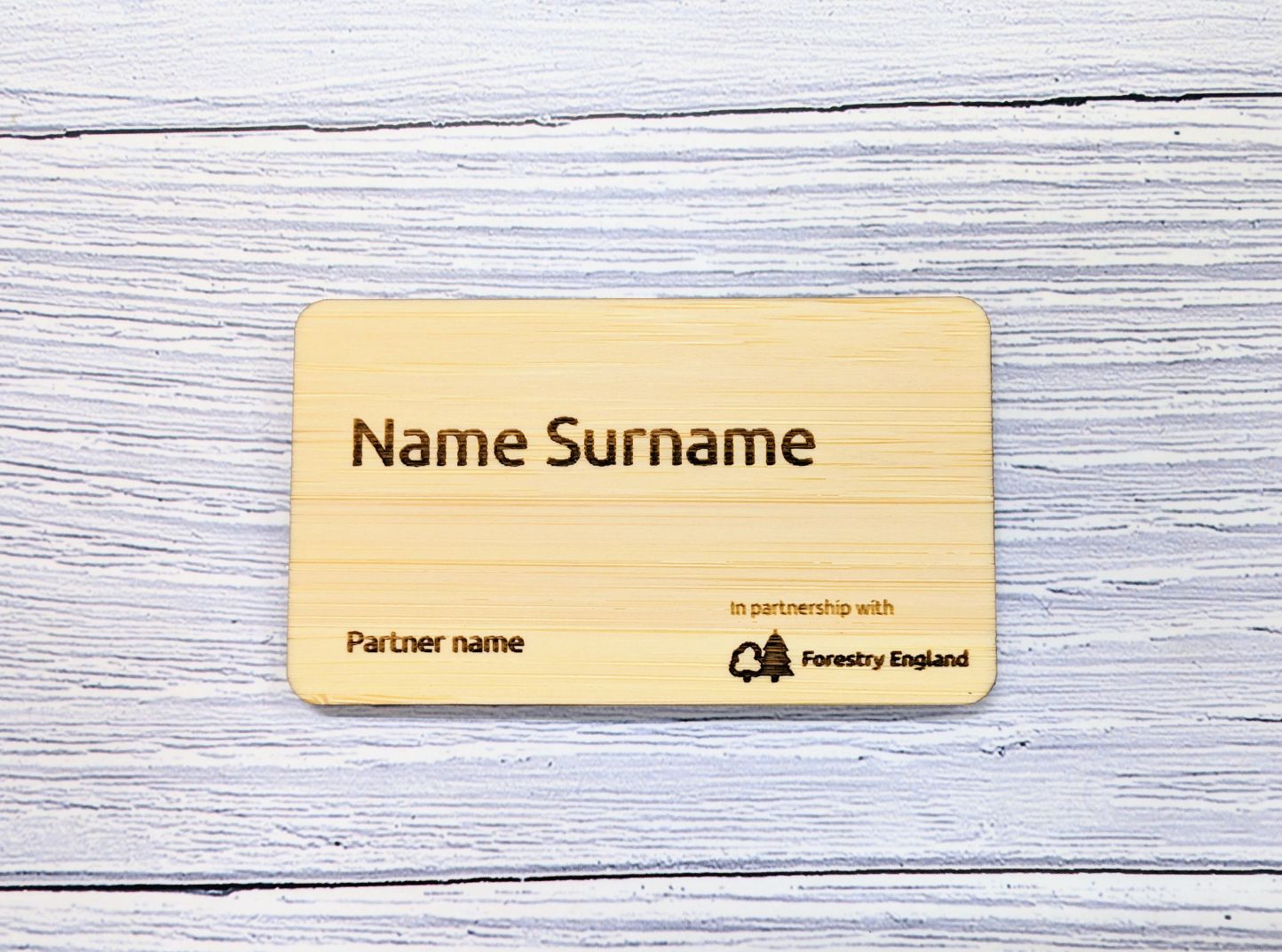 Forestry England Bamboo Name Badges - CherryGroveCraft