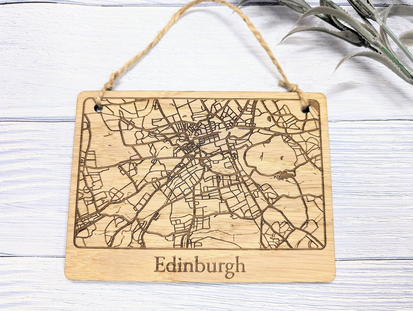 Handcrafted Wooden Map Wall Art of Edinburgh, UK - Available in 4 Sizes - Perfect Home Decor or Unique Gift - CherryGroveCraft