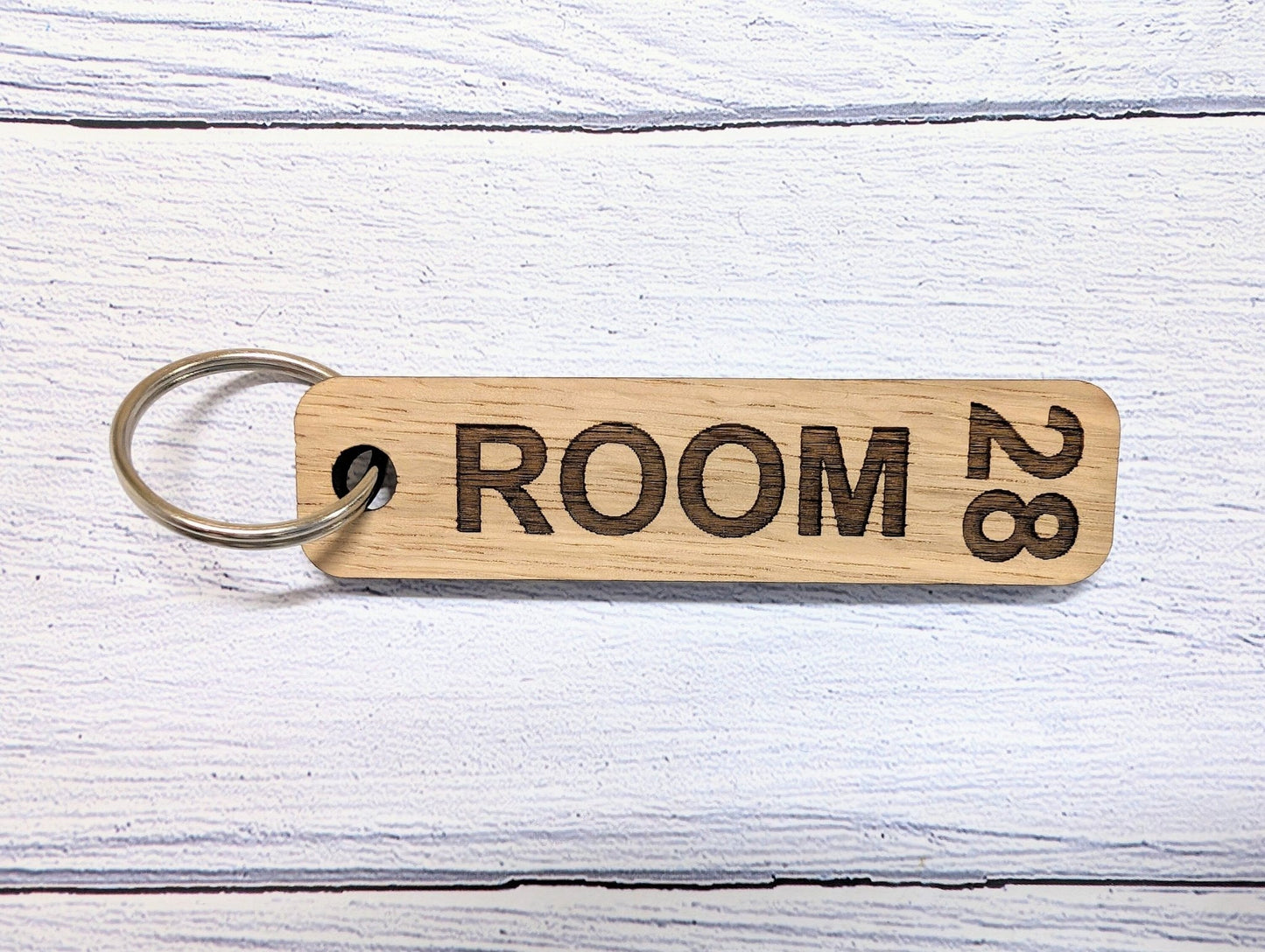 Hotel Room Number Keyrings - High-Quality Oak Veneered MDF - Ideal for Hotels, B&Bs, and Guest Houses - CherryGroveCraft