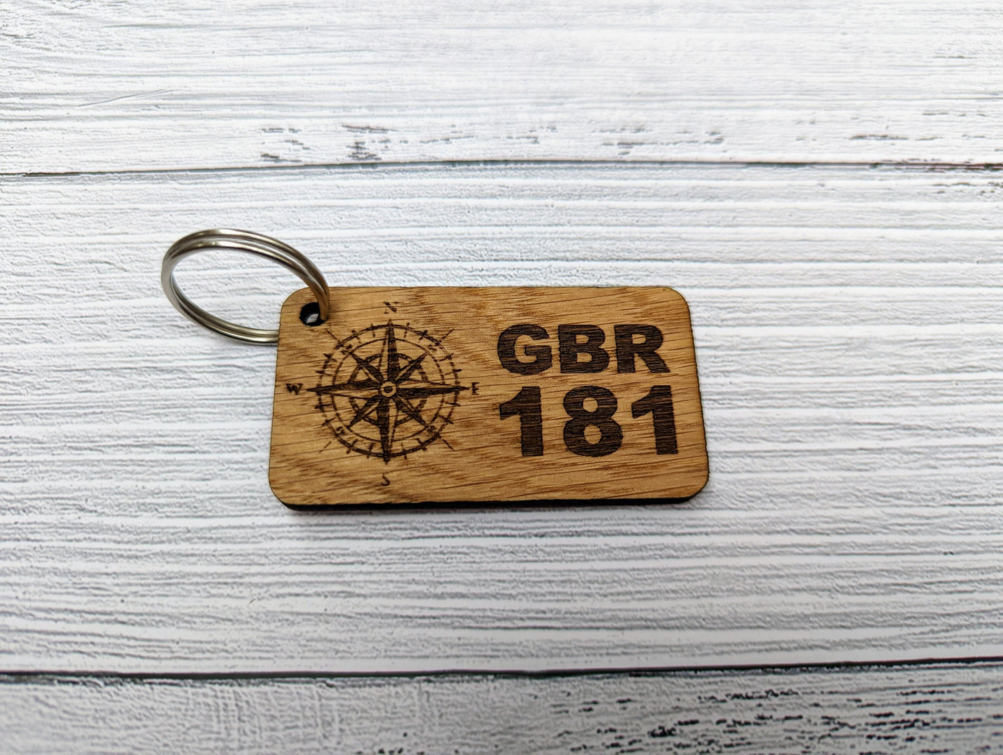 Sailing Keyrings, Personalised With Sail Number, Sailing Gift, Oak