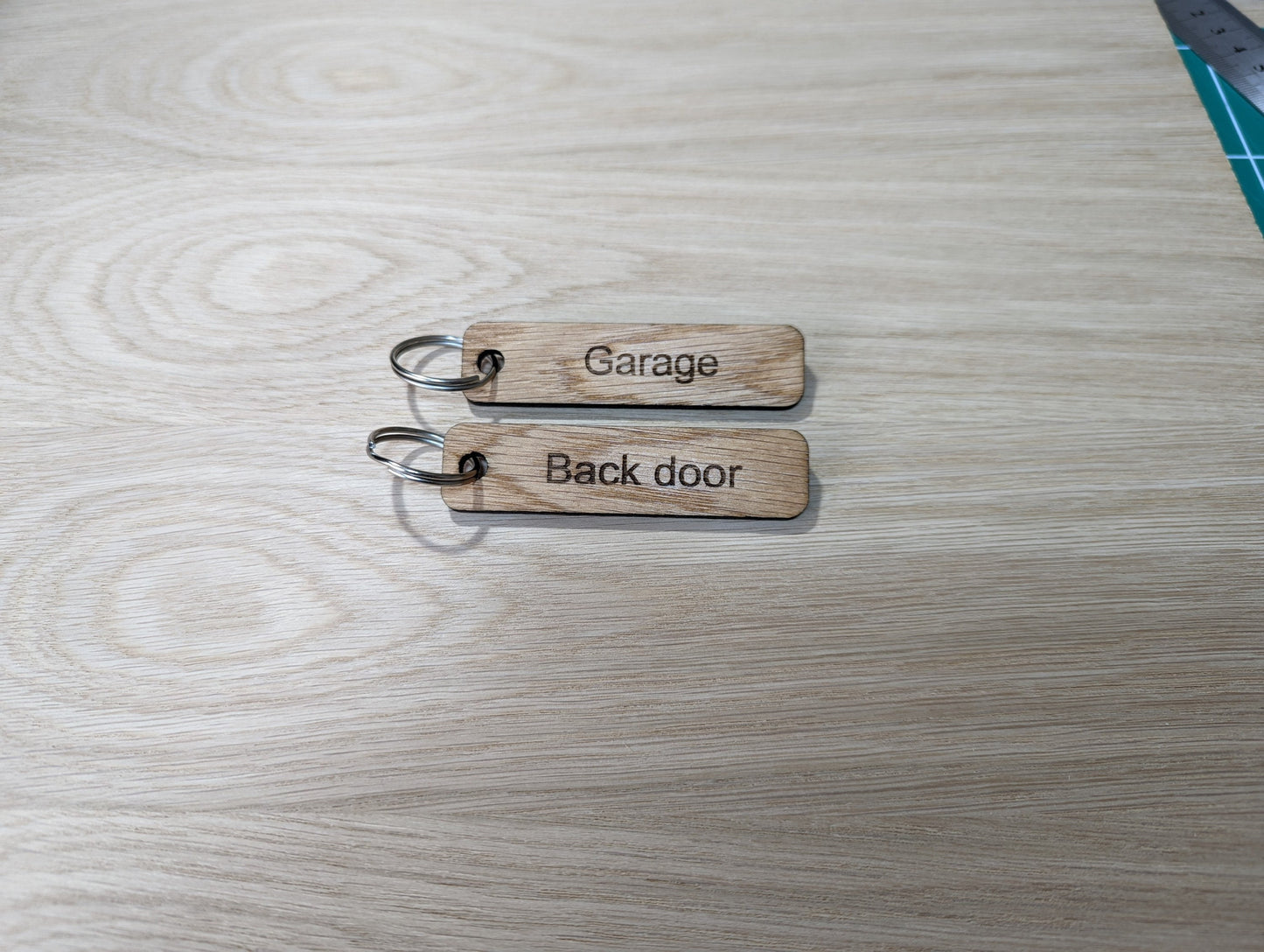 Personalised Keyrings | Custom Keyfobs | Wooden Keyring | Oak Wood | Bulk | Wooden Key Chain