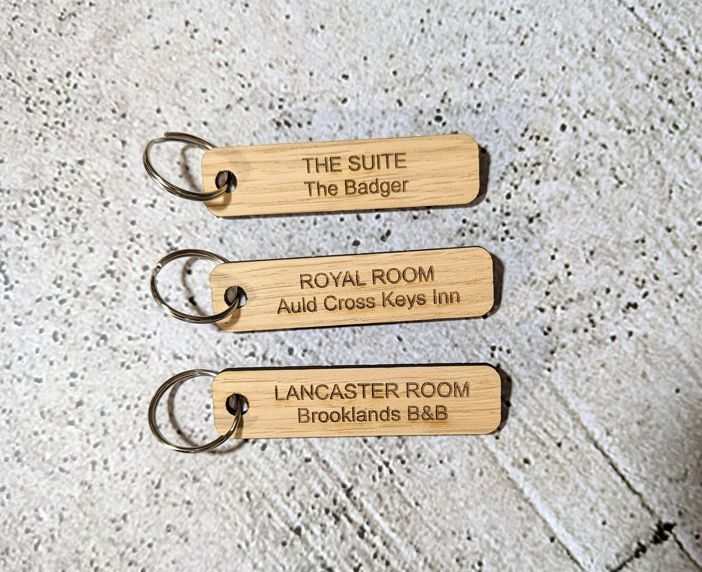 Custom Wooden Room Keyrings for Hotels, B&Bs, Airbnbs, and Guest Houses