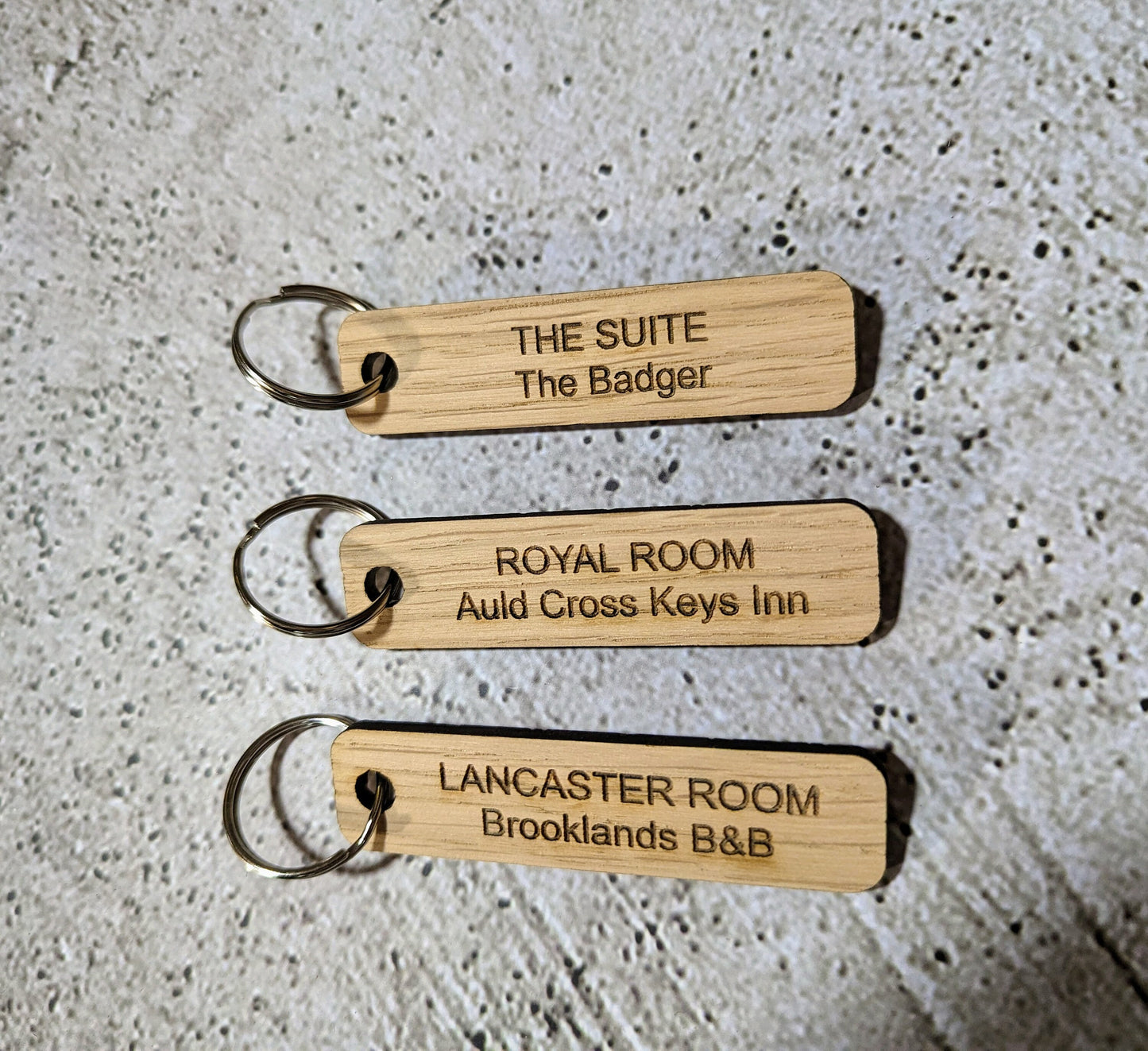 Custom Wooden Room Keyrings for Hotels, B&Bs, Airbnbs, and Guest Houses