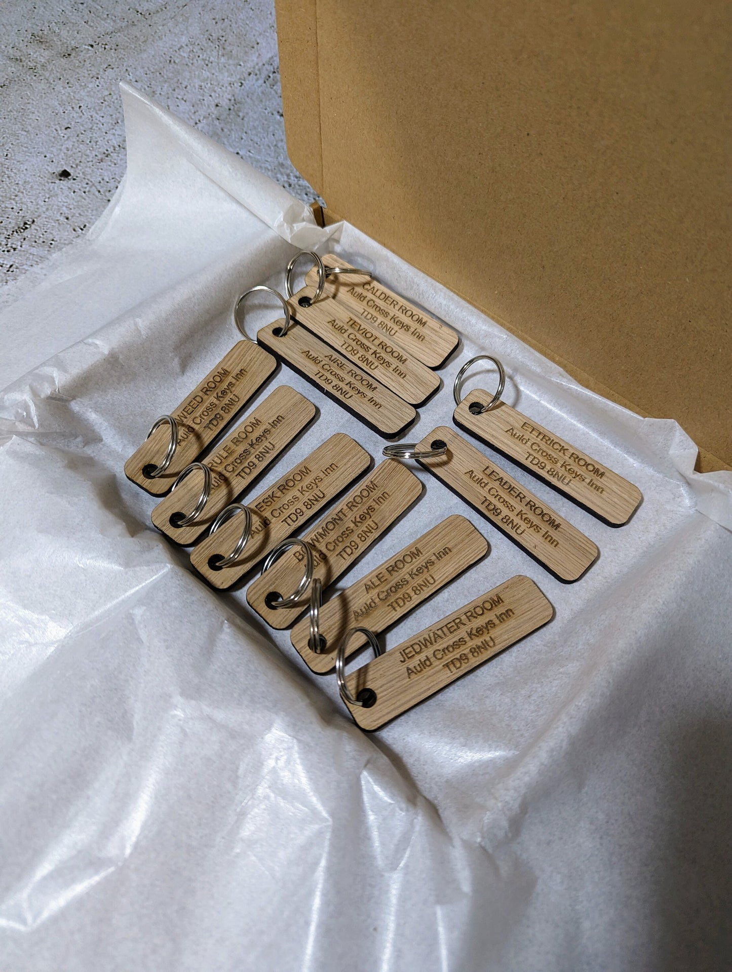 Custom Wooden Room Keyrings for Hotels, B&Bs, Airbnbs, and Guest Houses