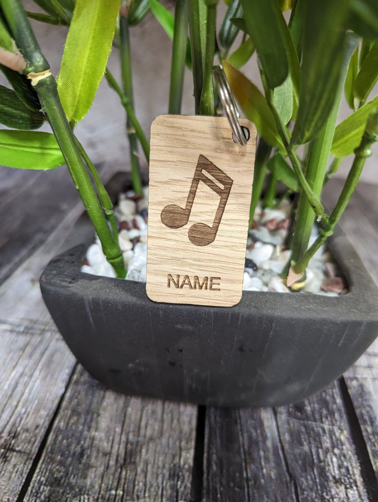 Personalised Musician Keyrings, Engraved Wooden Musician Keyring, Musician Gift, Guitar Piano Violin Drums Saxophone