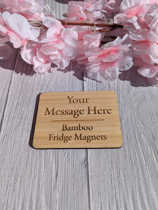 Personalised Bamboo Fridge Magnets | Sustainable Fridge | Sustainable Gift for All Occasions,  3 Sizes, Father's Day Gift