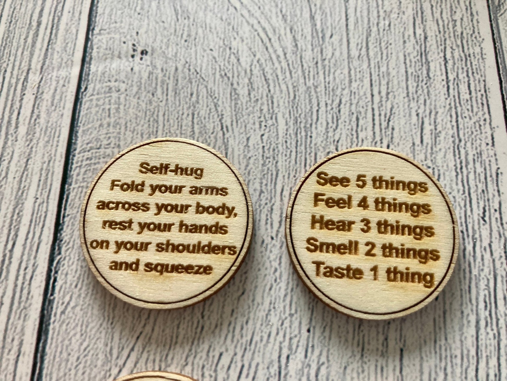 Inner Calm Coins with Pocket Anxiety Techniques, Mindfulness Gift, Thoughtful Gift, Anxiety Gift, Handmade Mental Health Gift - CherryGroveCraft
