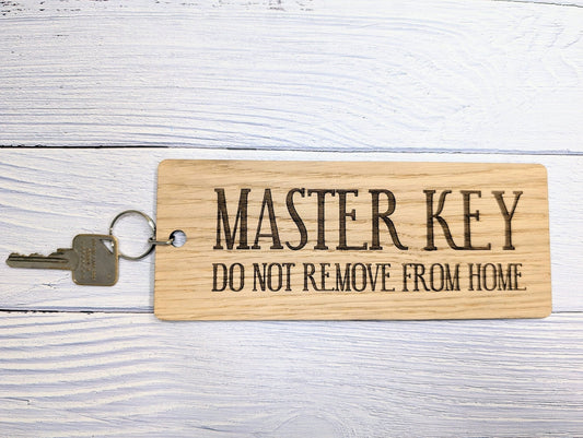 Master Key Wooden Keyring - 'Do Not Remove From Home' - CherryGroveCraft