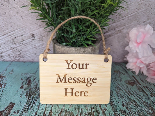 Personalised Bamboo Sign | Bamboo Indoor Signage | Sustainable Outdoor Signage | Eco-Friendly Custom Sign | Hanging Sign - CherryGroveCraft