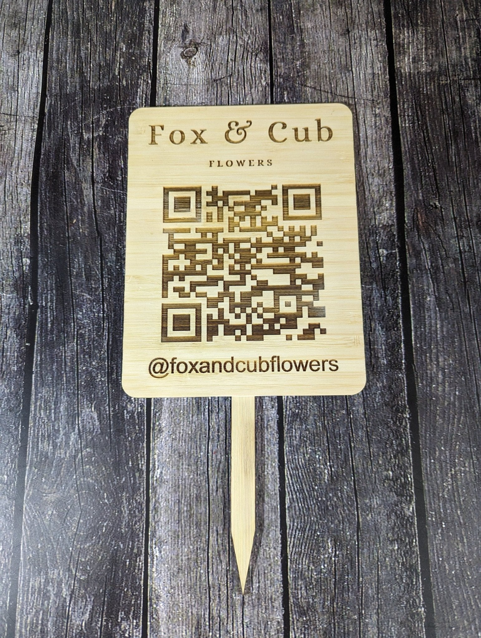 Personalised Bamboo Sign with Bamboo Stake Attached, Wooden Sign - CherryGroveCraft