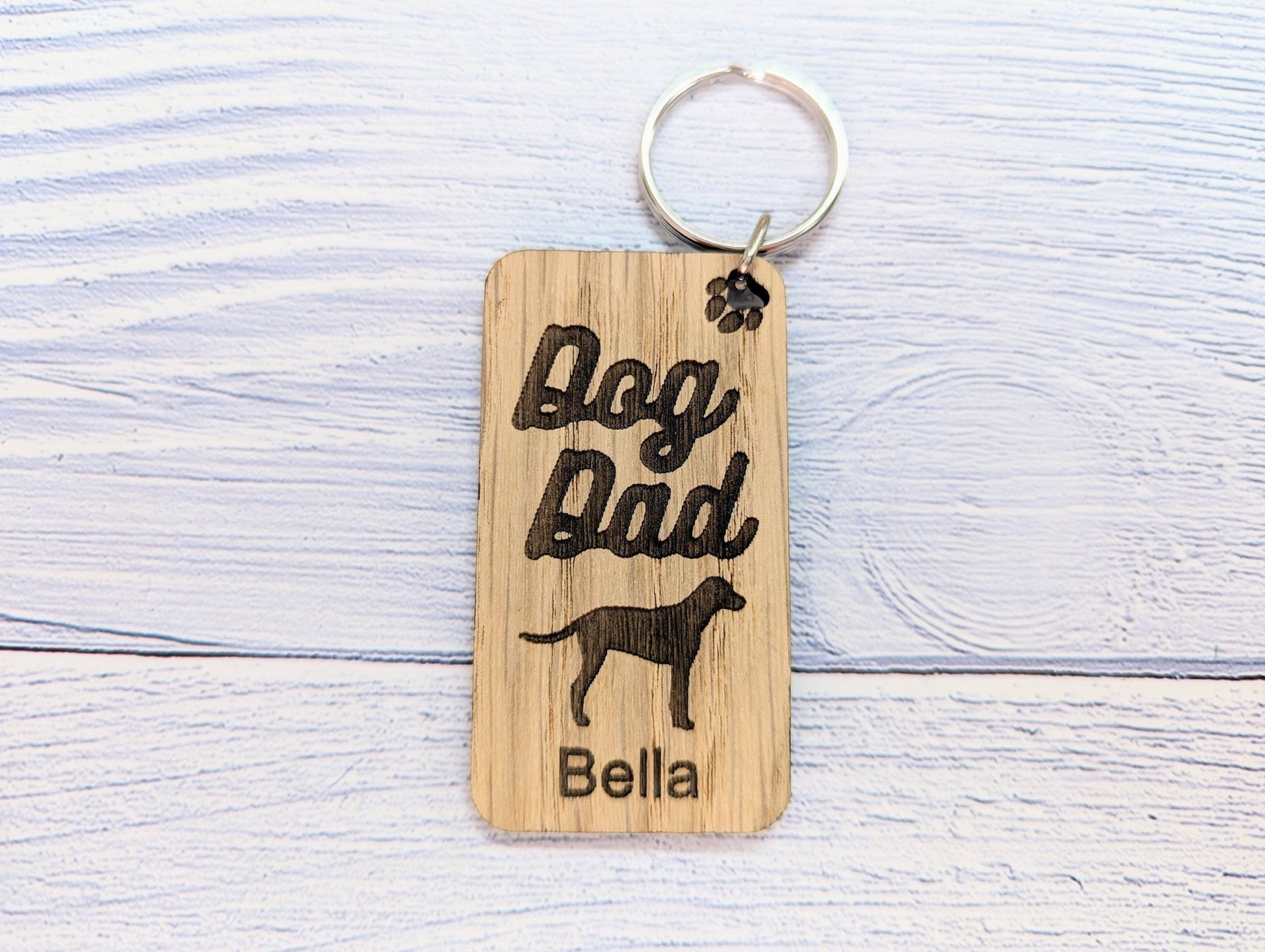 Personalised Dalmatian Dog Parent Wooden Keyring - Custom Oak Keychain - Unique Gift for Dalmatian Lovers - CherryGroveCraft