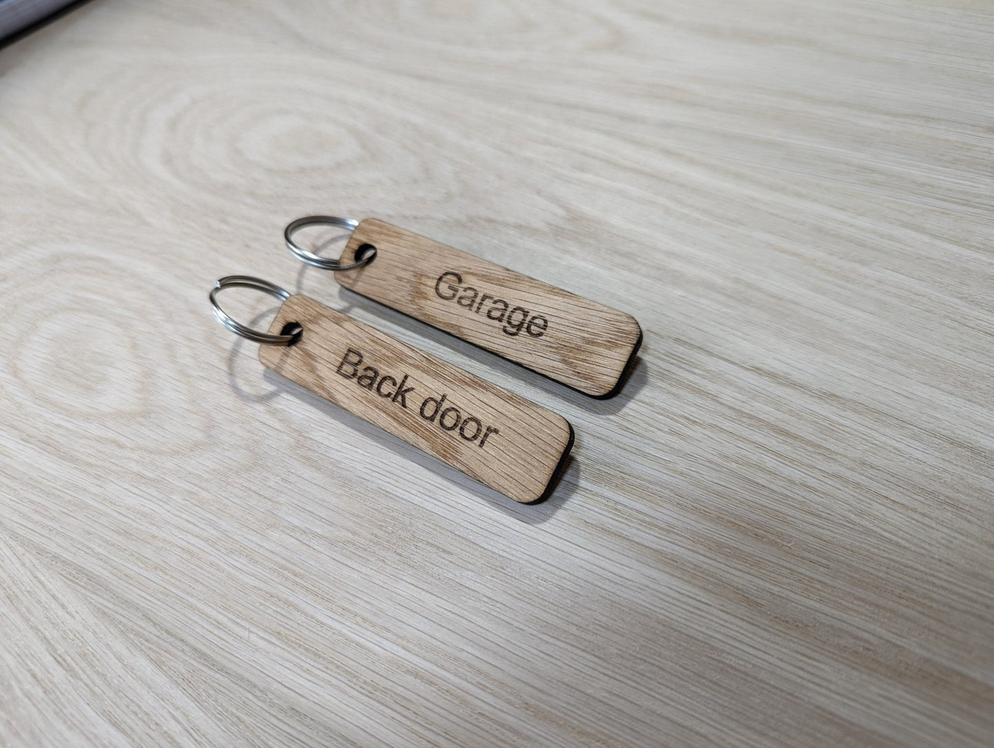 Personalised Keyrings, Custom Keyfobs, Wooden Keyring, Oak Wood | Bulk, Wooden Key Chain, Oak Keyring, Bulk Keyrings - CherryGroveCraft