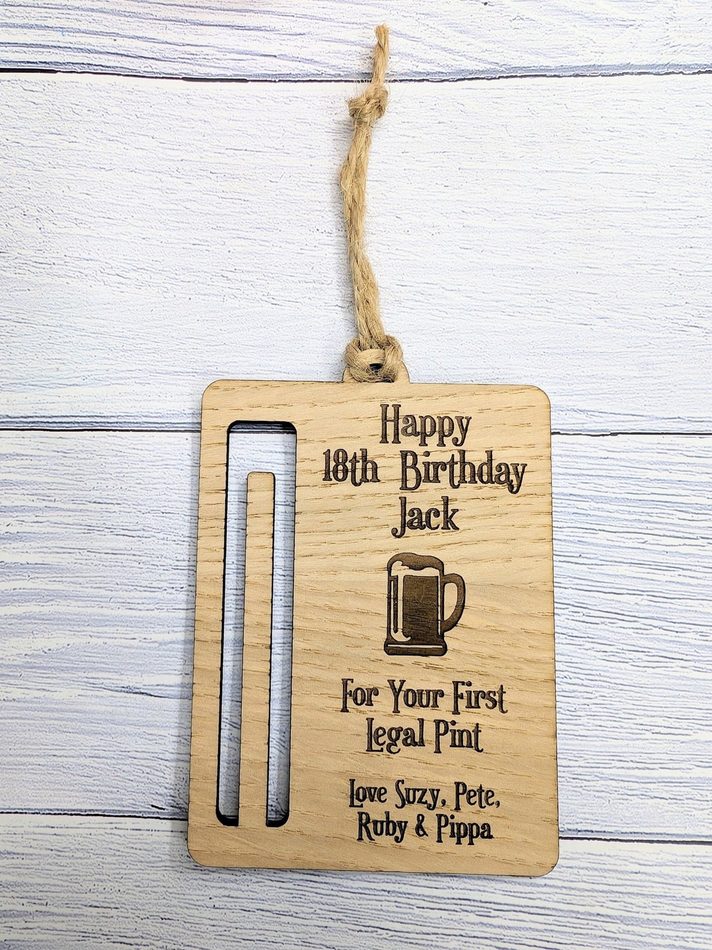 Personalised Money Holder Keepsake | Engraved Wooden Token for Special Occasions | Oak Veneer | Unique 18th Birthday Gift, 21st Birthday - CherryGroveCraft