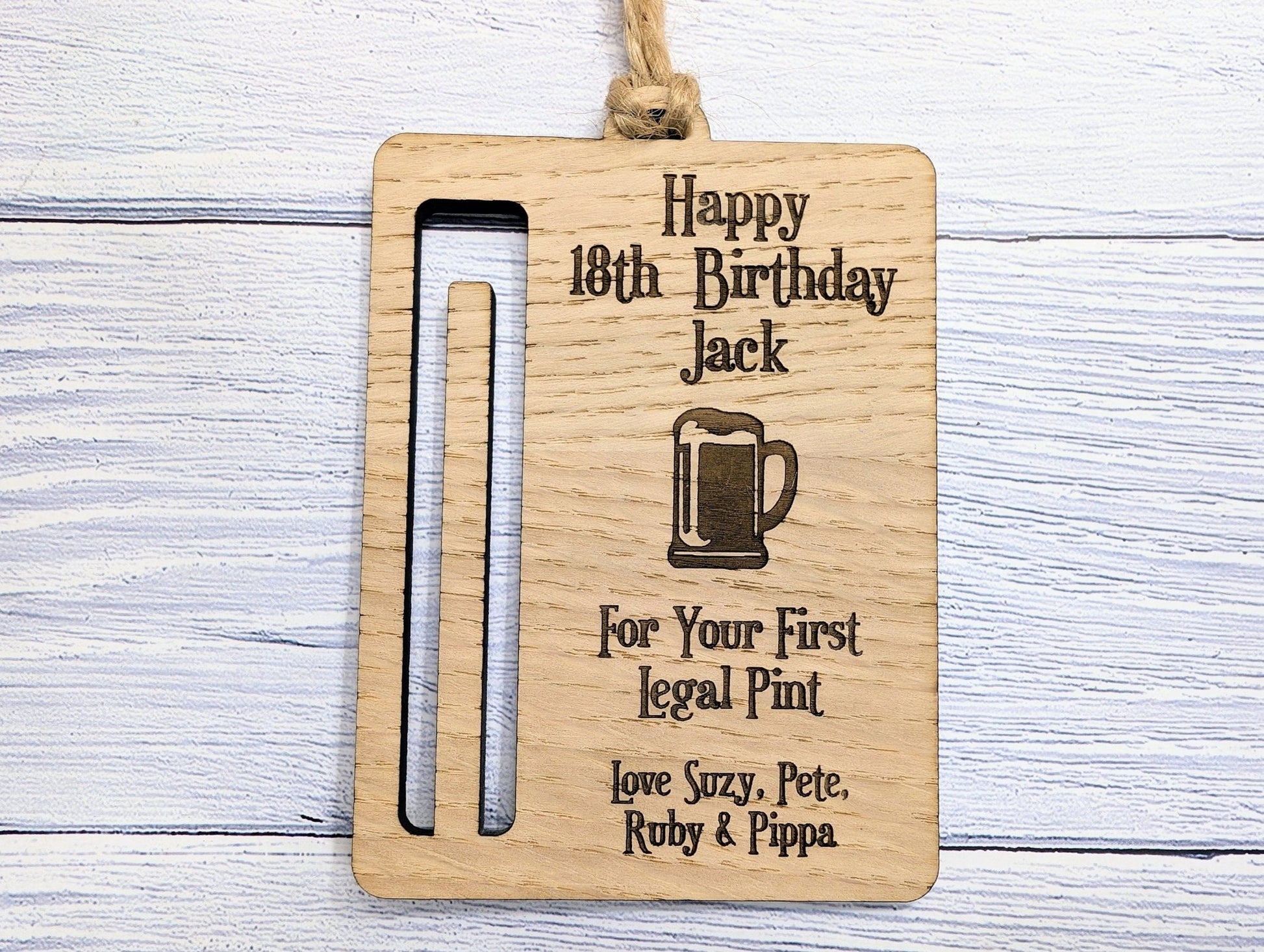 Personalised Money Holder Keepsake | Engraved Wooden Token for Special Occasions | Oak Veneer | Unique 18th Birthday Gift, 21st Birthday - CherryGroveCraft