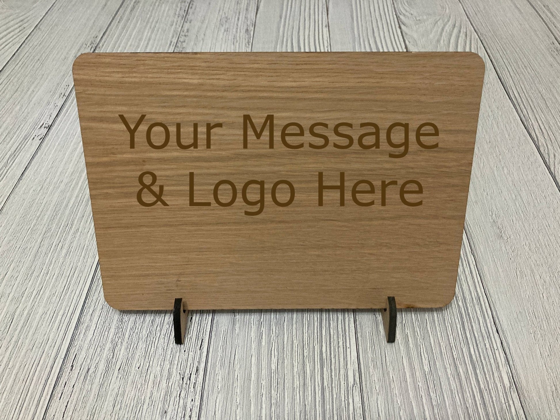 Personalised "Opening Hours" Wooden Sign with Optional Stand | Freestanding Sign | Bulk | Oak - CherryGroveCraft