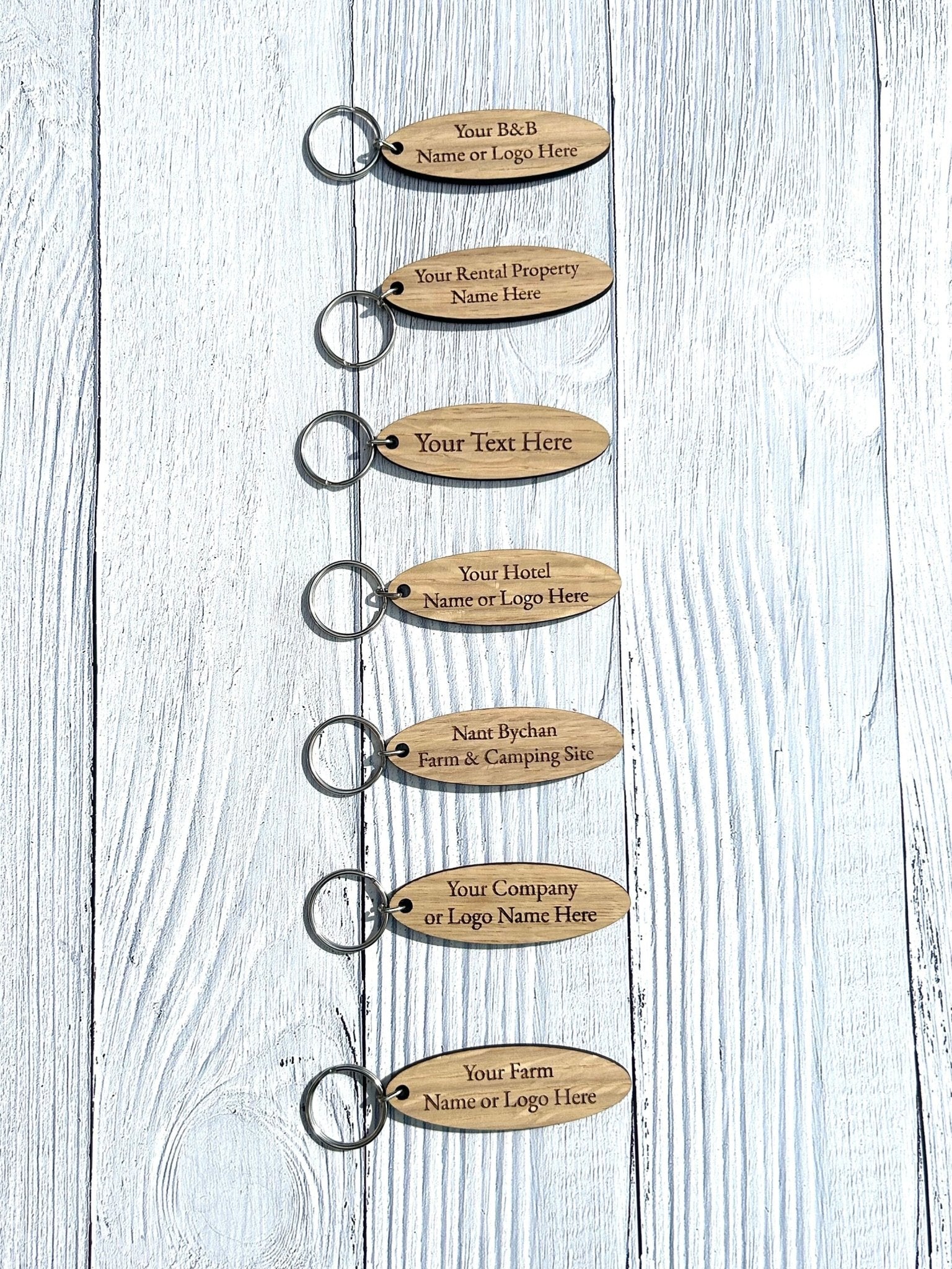 Personalised Oval Keyrings | Custom Keyfobs | Wooden Keyring | Oak Wood | Bulk | Wooden Key Chain | Oak Keyring | Bulk Keyrings - CherryGroveCraft