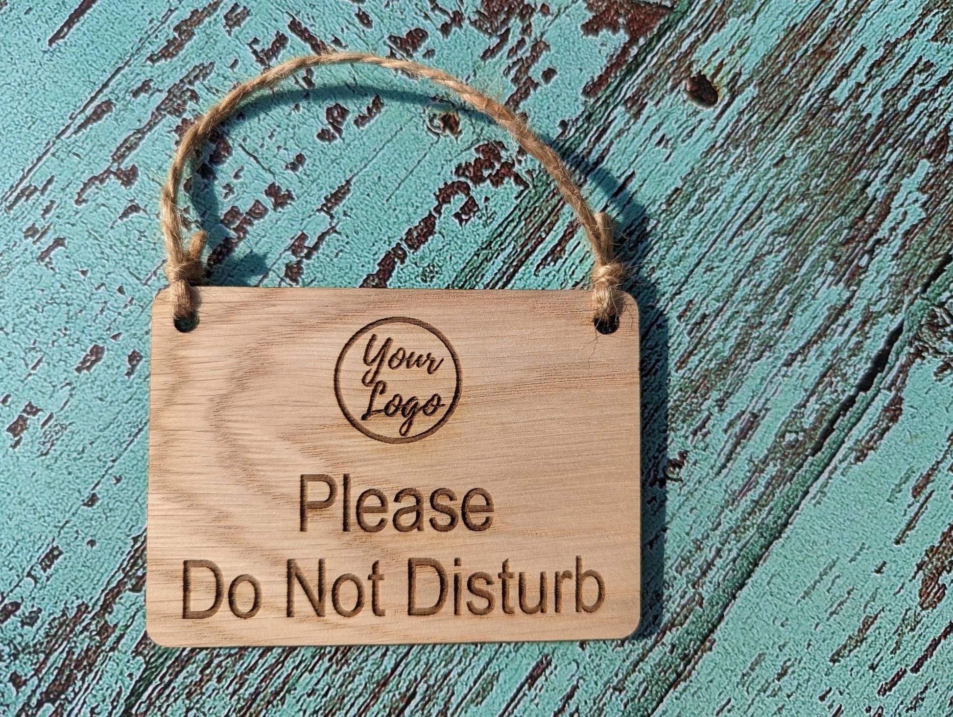 Personalised "Please Do Not Disturb" Hanging Sign - 4 Sizes, Add Your Text or Logo, Personalised Wooden Hanging Sign, Door Sign - CherryGroveCraft