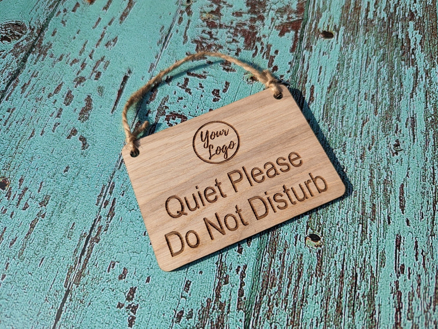 Personalised "Quiet Please, Please Do Not Disturb" Hanging Sign - 4 Sizes, Add Your Text or Logo, Wooden Hanging Sign, Door Sign - CherryGroveCraft