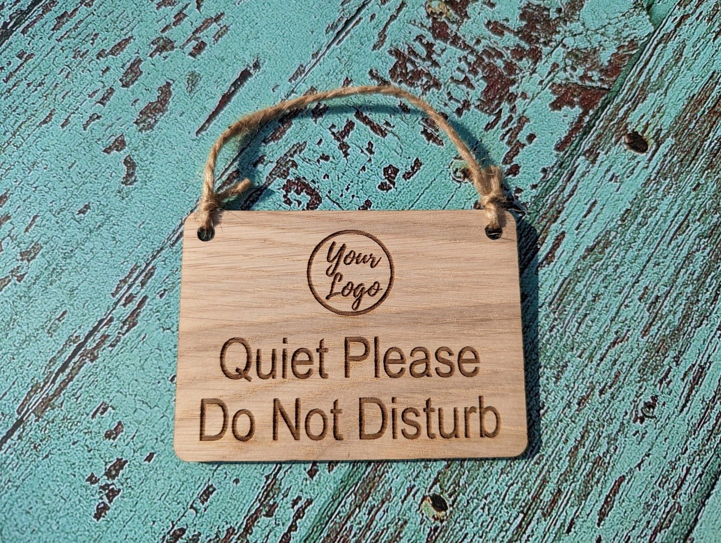 Personalised "Quiet Please, Please Do Not Disturb" Hanging Sign - 4 Sizes, Add Your Text or Logo, Wooden Hanging Sign, Door Sign - CherryGroveCraft