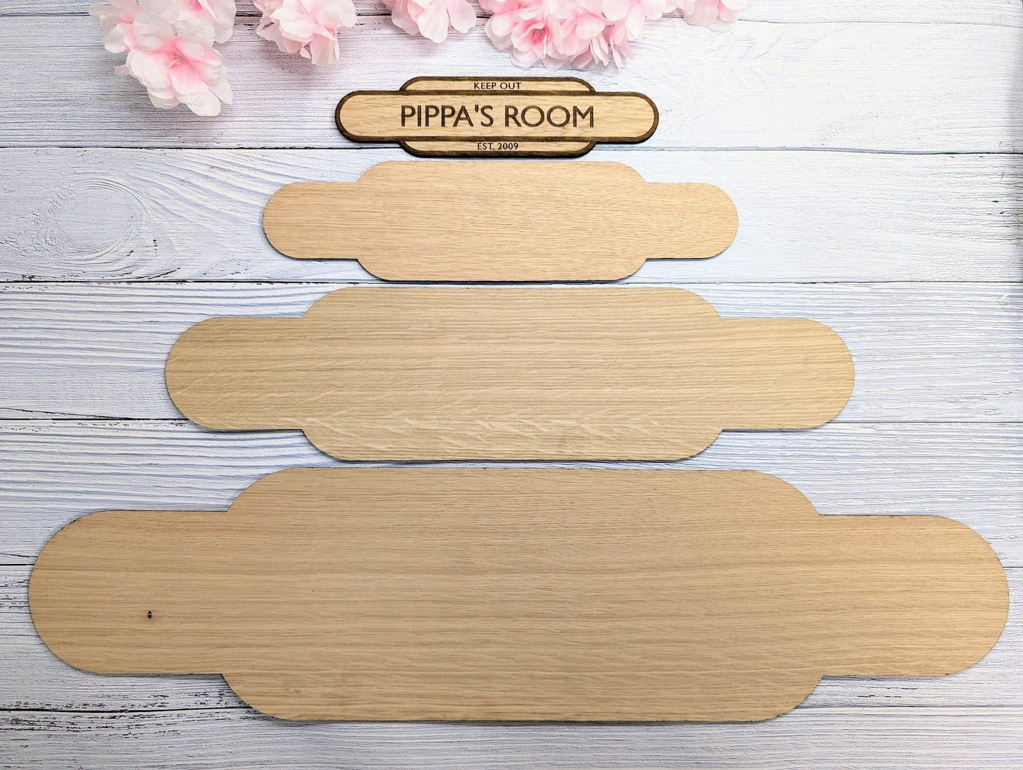 Personalised Railway Station Room Name Sign - Oak MDF - Customizable Text, 4 Sizes - Eco-Friendly, British Crafted Door Sign - CherryGroveCraft