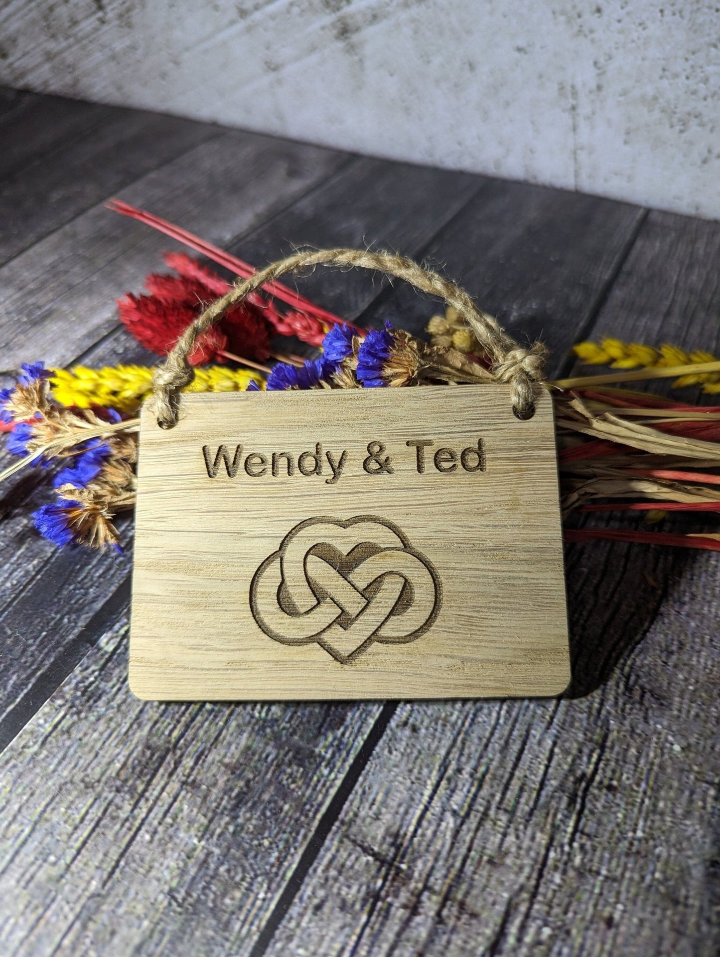 Personalised Romantic Sign, Love Infinity Symbol, Romantic Gift, Oak - CherryGroveCraft